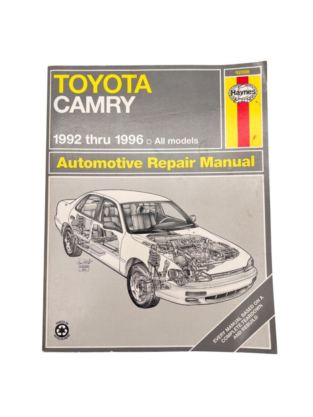 Toyota Camry 1992-1996 Haynes Automotive Repair Manual #92006 Vintage Paperback